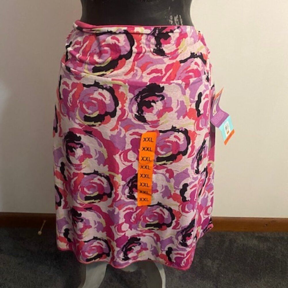Tranquility Reversible Henna Flower Stretchy skirt, size XXL
